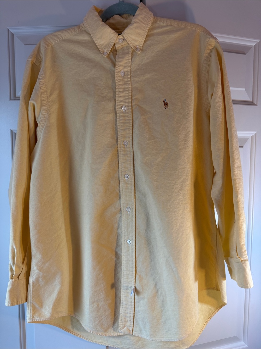 Ralph Lauren Pale Yellow 100% Cotton Button-Down Oxford Shirt 16 1/2 - 33